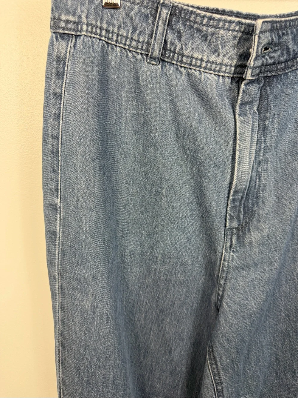 Venus Womens High Rise Wide Leg Jeans Size 10 Medium Wash Raw Fringed Hem Crop